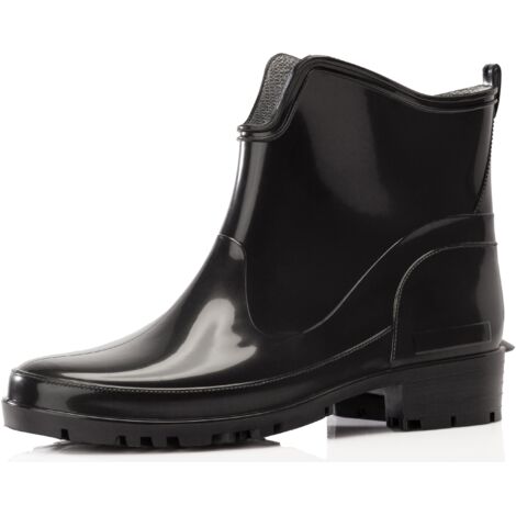 Ladeheid Gummistiefel Damen Kurz Wasserdicht Damenschuhe Elegant und Bequem LA-930 (Schwarz2, 36 EU)