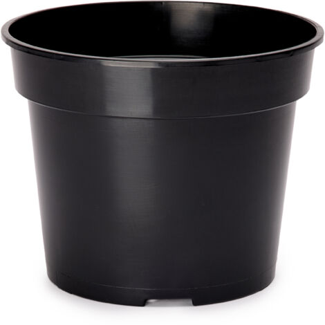 Garronda Blumentopf Kunststoff Pflanztopf rund Kräutertopf Anzuchttöpfe Blumentopf Schwarz für Innen und Aussen 21cm GD-0025 (Schwarz, ⌀ 21 cm H 16 cm)