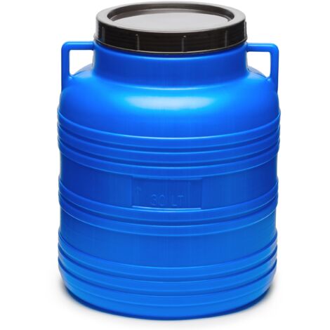 Garronda 30 Liter Weithalsfass aus BPA-freiem Futtertonne Fass Universalfass Lebensmittel Fass Regenfass für Garten Regentonne mit Deckel Regenwassertonne für Garten Wassertonne GD-0078, Blau