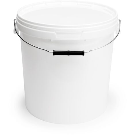 Garronda Eimer mit Deckel 20 L für die Lagerung von Lebensmittel- und Chemischen Produkten 10 Stück Weiß GD-0071