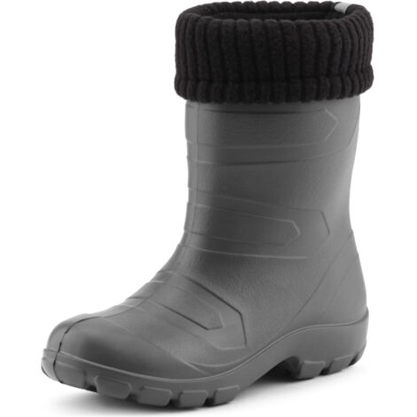 Ladeheid Kinder Mädchen Jungen federleichte EVA Thermo Gummistiefel gefüttert LA845KIDS (Graphite/Schwarz, 25 EU)
