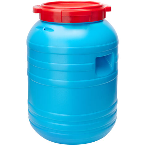 Garronda 30 Liter Plastikfass Lebensmittelfass aus HDPE-Kunststoff Regentonne Kunststofffass Universalfass Deckelfass Lebensmittelecht Wasserfass Regentonne Lagerfass Stabile Griffmulden GD-0055