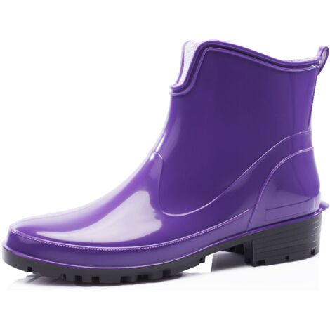 Ladeheid Gummistiefel Damen Kurz Wasserdicht Damenschuhe Elegant und Bequem LA-930 (Violett, 38 EU)