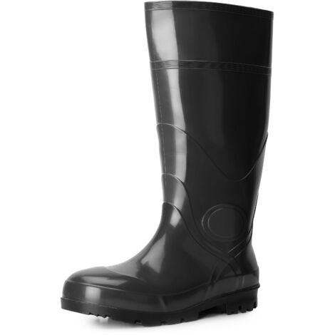 Ladeheid Gummistiefel Herren hoch Erwachsene wasserdichte Regenschuhe LA-914 (Schwarz, 46 EU)