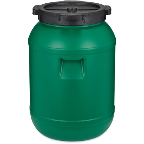 Garronda 30 Liter Weithalsfass aus BPA-freiem Futtertonne Fass Universalfass Lebensmittel Fass Regenfass für Garten Regentonne mit Deckel Regenwassertonne für Garten Wassertonne GD-0078, Grün