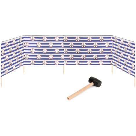 Garronda Strand Windschutz Sichtschutz 5m lang Plus Gummihammer GAEX001 (Streifen/Anker-2, 5 m) (1/5)