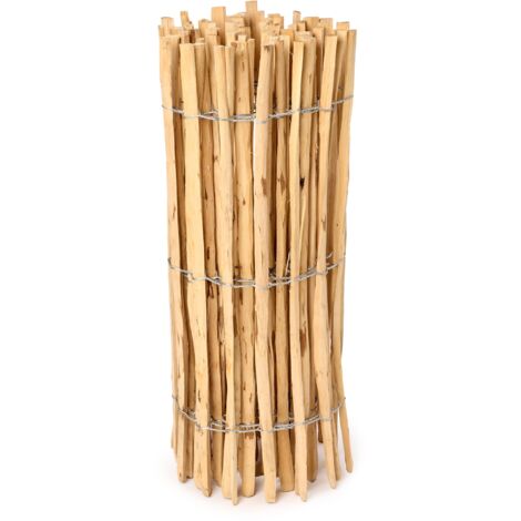 Garronda Gartenzaun zum Stecken aus Haselnüsse Zaun Garten Staketenzaun Beeteinfassung Holz Steckzaun Hochwertiger Gartenzaun für Ihren Garten GD-0079 (Lattenabstand: 3-5 cm, 100 cm x 500 cm)