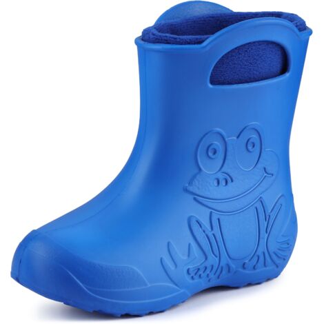 Ladeheid EVA Kinder Jungen Mädchen Gummistiefel Regenschuhe gefüttert LA-CA-03 (Blau/Marineblau, 30/31 EU)