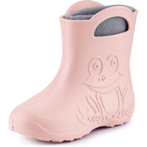 Ladeheid EVA Kinder Jungen Mädchen Gummistiefel Regenschuhe gefüttert LA-CA-03 (Puderrosa, 30/31 EU)