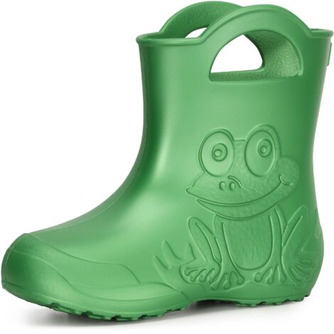 Ladeheid EVA federleichte Kinder Gummistiefel für Jungen und Mädchen Regenschuhe Bequeme und wasserdichte Regenstiefel Kinder LA-CA-01 (Smaragdgrün, 32/33