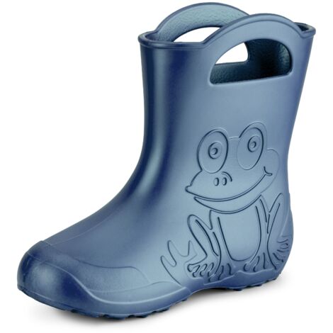 Ladeheid EVA Gummistiefel Damen federleichte wasserdichte Damenschuhe Regenschuhe LA-CA-09 (Metallisches Blau-2, 36/37 EU)
