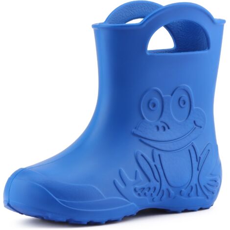 Ladeheid EVA federleichte Kinder Gummistiefel für Jungen und Mädchen Regenschuhe Bequeme und wasserdichte Regenstiefel Kinder LA-CA-01 (Blau, 28/29