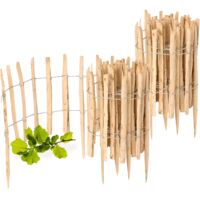 Garronda Gartenzaun zum Stecken aus Haselnüsse Zaun Garten Staketenzaun Beeteinfassung Holz Steckzaun Hochwertiger Gartenzaun für Ihren Garten GD-0156 (2 Stück, 50 cm x 500 cm)
