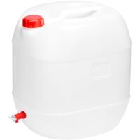 Garronda Wasserkanister mit Hahn BPA-frei Lebensmittelecht Wasserkanister Camping Kanister mit Zapfhahn Kanister 30L Wassertank Camping Zubehör Outdoor 30L Weiß GD-0083