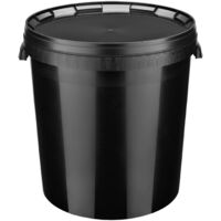 Garronda Eimer mit Deckel 30 L für die Lagerung von Lebensmittel- und Chemischen Produkten 10 Stück Schwarz GD-0104
