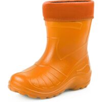 Ladeheid Gummistiefel Kinder federleichte und wasserdichte EVA Thermo Regenstiefel Gummistiefel gefüttert KL050 (Orange, 32 EU)