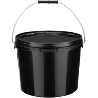 Garronda Eimer mit Deckel 10 L für die Lagerung von Lebensmittel- und Chemischen Produkten 50 Stück Schwarz GD-0104
