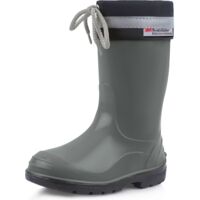 Ladeheid Kinder Gummistiefel mit Stulpe Regenstiefel für Jungen und Mädchen LA-972 (Grau/Schwarz, 26 EU)