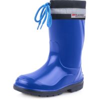 Ladeheid Kinder Gummistiefel mit Stulpe Regenstiefel für Jungen und Mädchen LA-972 (Blau/Schwarz, 26 EU)