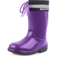 Ladeheid Kinder Gummistiefel mit Stulpe Regenstiefel für Jungen und Mädchen LA-972 (Violett/Schwarz, 22 EU)