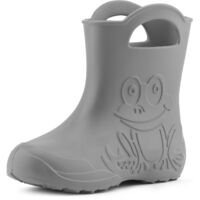 Ladeheid EVA federleichte Kinder Gummistiefel für Jungen und Mädchen Regenschuhe Bequeme und wasserdichte Regenstiefel Kinder LA-CA-01 (Grau, 28/29