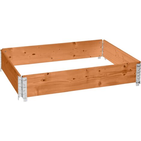 Garronda Potager surélevé en Bois Naturel 120x80x20 cm pour Jardin – Jardinière rectangulaire 1 piècespour Plantes, Fleurs, légumes et Herbes - Bac Potager en Bois GD-0075, Marron