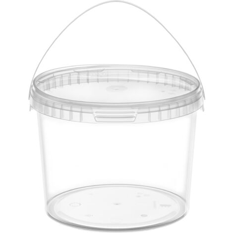Garronda Seau avec Couvercle 3 L pour Le Stockage de Produits Alimentaires et Chimiques 50 Pièces Transparent GD-0072