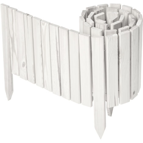 Garronda clôture de Jardin en Bois Bordure Jardin Cloture Jardin Exterieur, Palissade Bordurette Longueur: 200 cm GD-0149 (Blanc, Hauteur : 30 cm)
