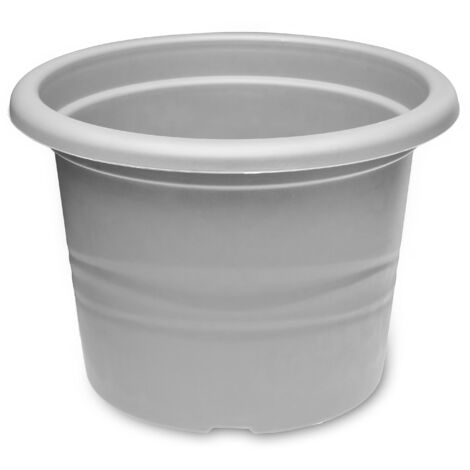 Garronda Pot de Fleurs Plastique Pot Rond pour Fleurs et Plantes GD-0022 (Gris, ⌀ 20cm H 14cm)