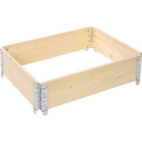 Garronda Carré Potager modulable en Bois Naturel 80x60x20 cm – Jardinière extérieure en palettes, empilable et Pliable, pour Jardin, Plantes, Fleurs, Herbes, Fruits et légumes GD-0141, 1 pièce