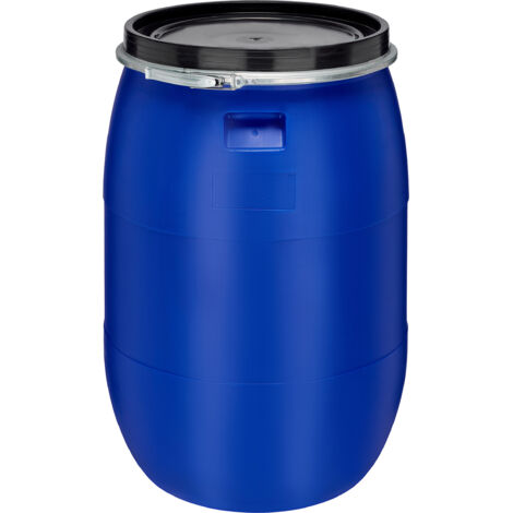 Garronda réservoir d'eau de 180 litres, Baril Alimentaire, fût à Large Ouverture en HDPE et sans BPA, tonneau de Jardin, bac à Aliments pour Animaux, conteneur d'eau, tonneau Universel GD-0078, Bleu