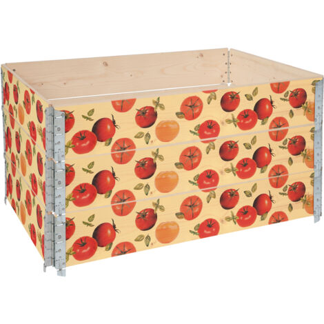 Garronda Cadre Potager en Bois imprimé 120x80x20 cm – Bac de Jardin pour Plantes, Fleurs, Fruits et légumes, Caisse de Rangement en Bois avec Motif décoratif GD-0075 (Tomate avec Fond, 3 pcs) (1/5)