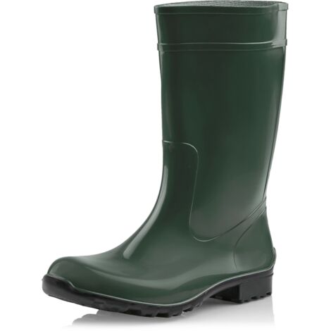 Ladeheid Bottes de Pluie Femme en Caoutchouc PVC avec Semelle Extérieure Antidérapante 100% Imperméable Chaussures pour Femmes résistantes à l'eau LA-967 (Bottle Vert/Noir, 36 EU)