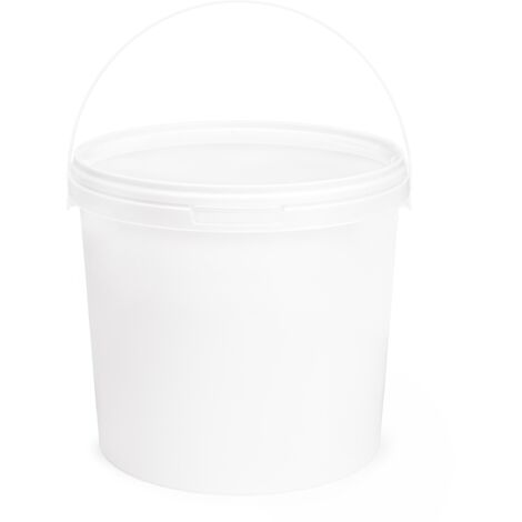 Garronda Seau avec Couvercle 8 L pour Le Stockage de Produits Alimentaires et Chimiques 20 Pièces Blanc GD-0071