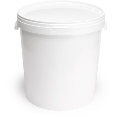 Garronda Seau avec Couvercle 30 L pour Le Stockage de Produits Alimentaires et Chimiques 100 Pièces Blanc GD-0071