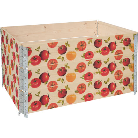 Garronda Cadre Potager en Bois imprimé 120x80x20 cm – Bac de Jardin pour Plantes, Fleurs, Fruits et légumes, Caisse de Rangement en Bois avec Motif décoratif GD-0075 (Tomate, 3 pcs) (1/5)