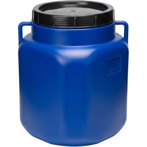 Lot De 5 Fûts En Plastique 30 Litres Avec Couvercle - Récipients Alimentaires HDPE Bleus Pour Jardin Et Stockage