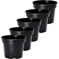 Garronda Pots Horticulture Ronds Pots pour Culture de Plants de Plantes et Fleurs GD-0025 (5 Pièces Noir, ⌀ 17 cm H 13 cm)