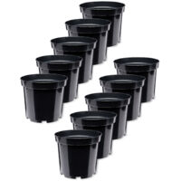 Garronda Pots Horticulture Ronds Pots pour Culture de Plants de Plantes et Fleurs GD-0025 (10 Pièces Noir, ⌀ 41,5cm H=30,5cm)