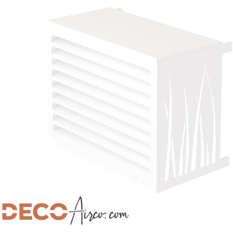 Cache climatiseur blanc (RAL 9010) – Taille XS – Grande rigidité, anti-rouille, aucun entretien requis – Installation murale ou au sol