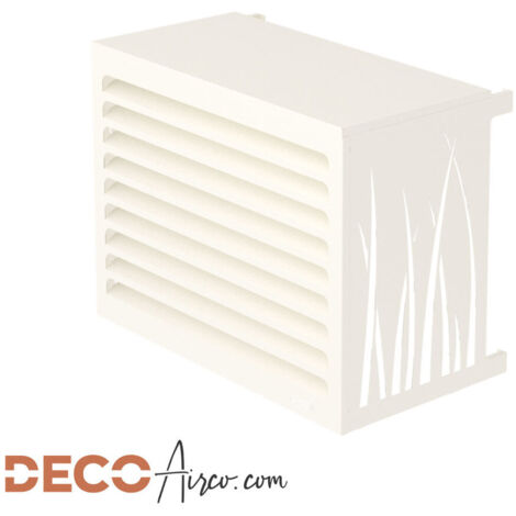 Cache climatiseur blanc crème (RAL 9001) – Anti-rouille – Grande rigidité – Installation murale ou au sol – Garantie 5 ans