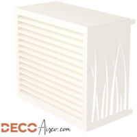 Cache climatiseur taille L – Métal blanc crème (RAL 9001) – Finitions haute qualité – Résistant à la rouille – Pose modulable