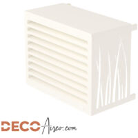 Cache climatiseur blanc crème (RAL 9001) – Anti-rouille – Grande rigidité – Installation murale ou au sol – Garantie 5 ans
