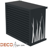 Cache climatiseur taille L – Couleur anthracite (RAL 7016) – Métal résistant à la rouille – Installation modulable au sol ou murale