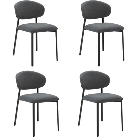 Lot de 4 chaises scandinaves modernes – Assise rembourrée en polyester – Structure métal et bois d’ingénierie – Hauteur 78.5 cm – Pour salle à manger, salon, cuisine