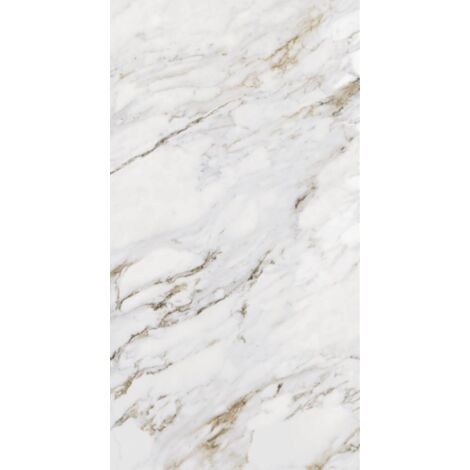 Carrelage sol/mur effet marbre blanc doré Full Lappato – Dimensions l.120 x L.280 cm – Pour projets artistiques et audacieux