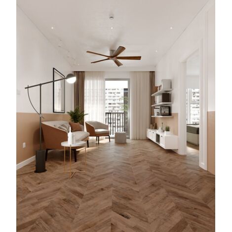 Carrelage sol/mur effet parquet FISHWOOD CHERRY Mat int/ext l.60 x L.120 cm CERALUX