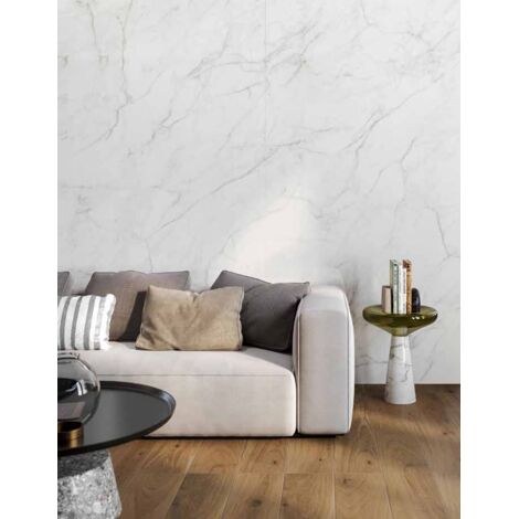 Carrelage sol/mur effet marbre blanc CALACATTA CALDIA Full Lappato int/ext l.120 x L.280 cm CERALUX