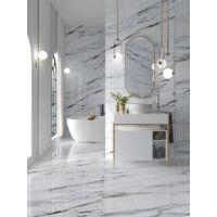Carrelage mural effet marbre blanc 60x120 cm – Finition Full lappato – Intérieur/extérieur – Design élégant pour espaces modernes