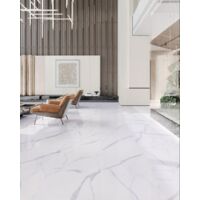 Carrelage sol/mur effet marbre blanc CALACATTA UNIQUE Full Lappato int/ext l.60 x L.120 cm CERALUX